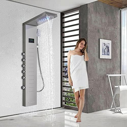 Huin Luxury LED Rainfall Shower Panel Tower with massage jets for Relaxation