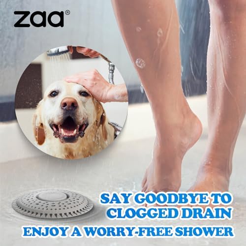 Shower Drain Hair Catcher 2 Pack Premium Silicone Shade Protector Gray