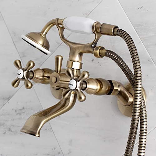 Kingston Brass KS265AB Adjustable Center Fill Pipe Antique Brass High-Quality Bath Faucet