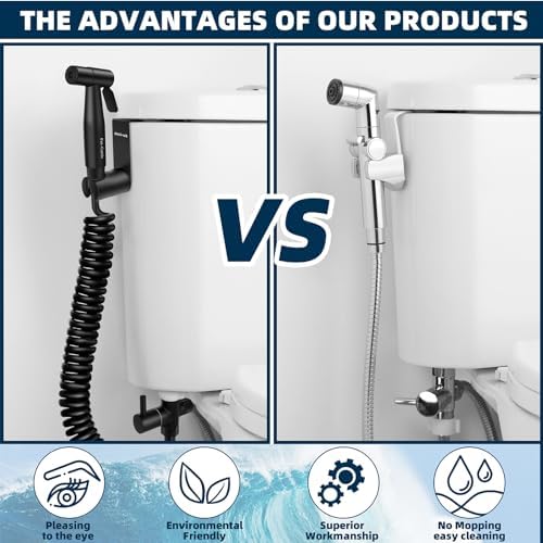 Handheld bidet sprayer compact 304 stainless steel durable bathroom tool