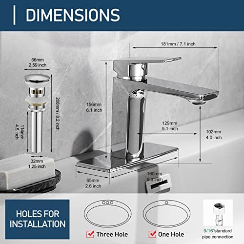 Modern Chrome Single-Handle Bathroom Faucet