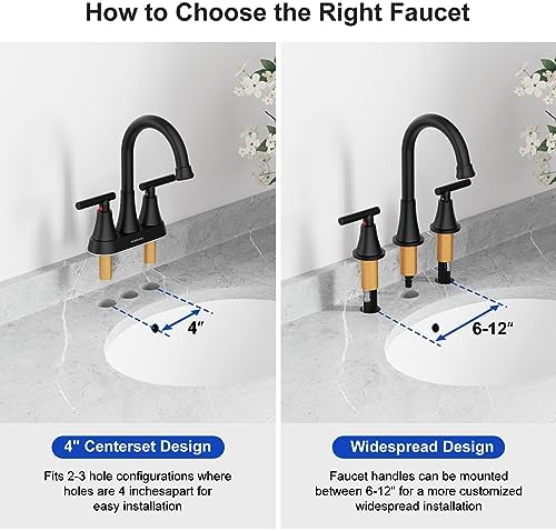 Sturdy 3-Hole Bathroom Faucet with Matte Black Finish for RV Farmhouse