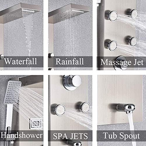 Huin Waterfall Shower System with Massage Jets and Spray