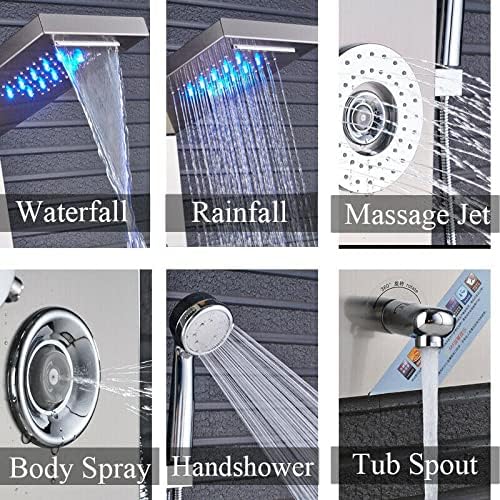 Stainless Steel Shower Panel Tower System with Hydrostatic Massage