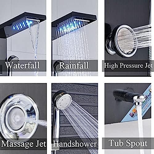 BRILLIANT LED SHOWER PANEL WITH RAINFALL MASSAGER JETS