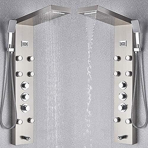 Rainfall Shower Panel with Massage Jets Wall-Mounted System