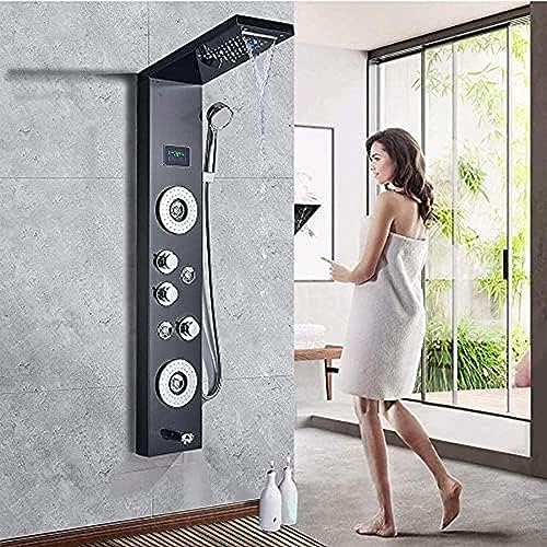 LED Stainless Steel Showers Shark Tank Black