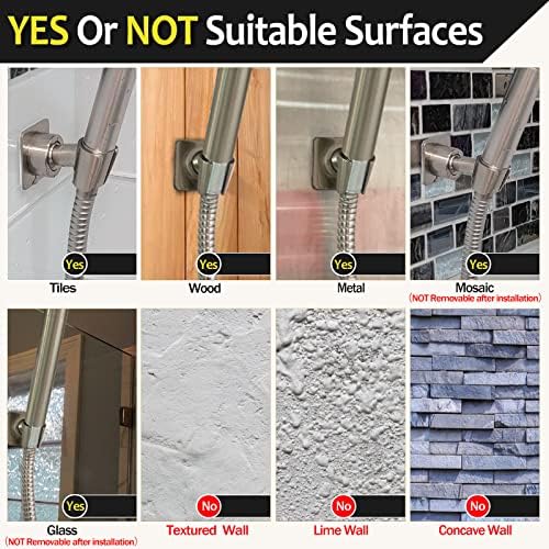 Durable Adjustable Metal Shower Bracket Smooth Fit No Drilling Required