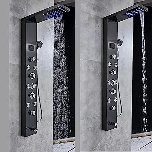 BRILLIANT LED SHOWER PANEL WITH RAINFALL MASSAGER JETS