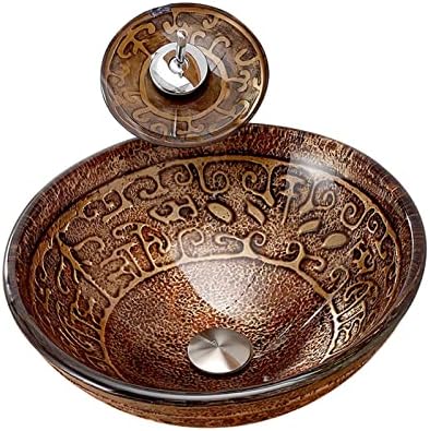 Antique Totem Glass Sink Rugged Faucet Combo Durable Aesthetic