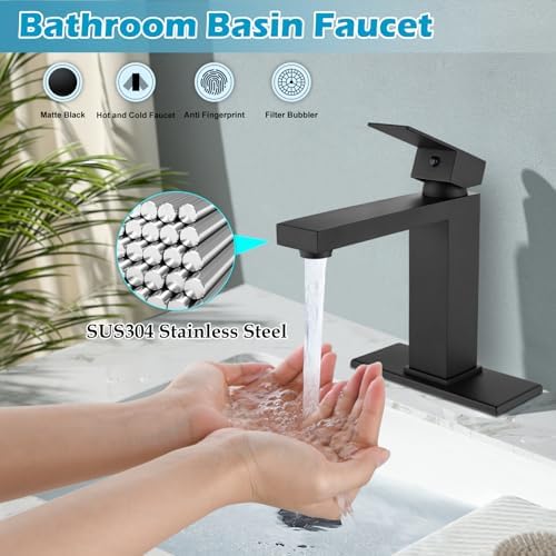 Midanya 1-Hole Stainless Steel Touch-On Faucet with Cover Plate