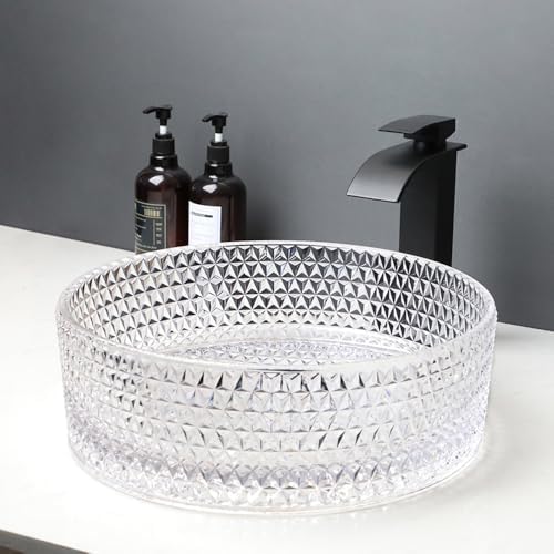 16 Inch Crystal Bathroom Sink With Faucet Drain Combo