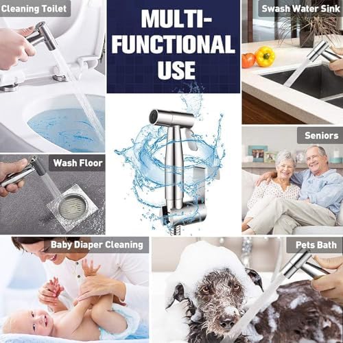 Premium Stainless Steel Bidet Set with 2-in-1 Uses