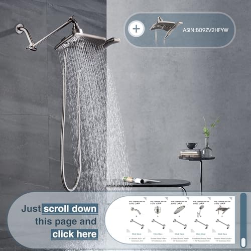 BRIGHT SHOWERS Extendable Brass Shower Arm