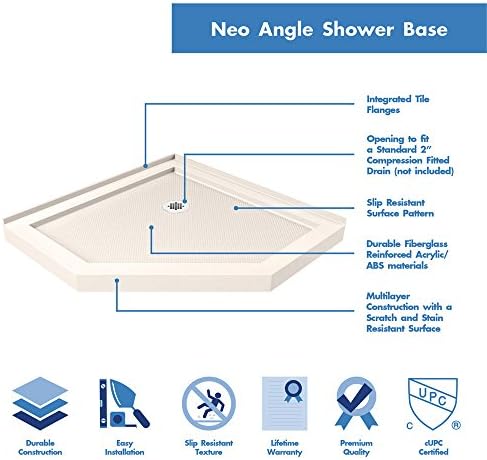 DreamLine SlimLine Neo-Angle Corner Drain Biscuit