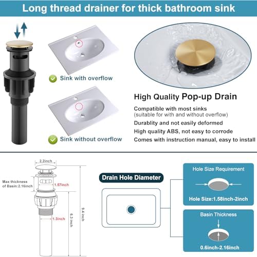 Midanya Modern Faucet Single-Handle Deck-Mount Brushed Gold