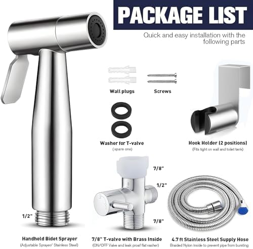 Premium Stainless Steel Bidet Set with 2-in-1 Uses
