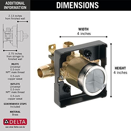 Delta MultiChoice Universal Tub and Shower Mixing Valve High Flow No Finish