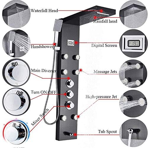 Stainless Steel Massage Shower with 6 massage nozzles