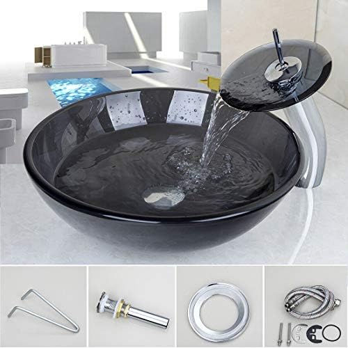 High-Quality Black Bathroom Vessel Sink with Faucet Drain