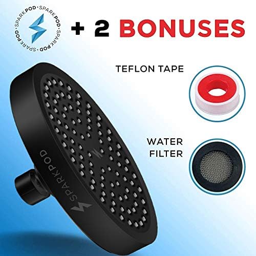 SparkPod High Pressure 6-inch Shower Head in Midnight Black Matte