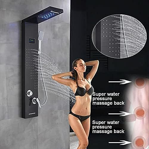 Sprinkling LED Waterfall shower body with massage jets rain-like water effect
