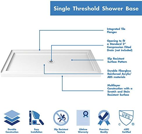DreamLine SlimLine 32x54x2 34 White Shower Base