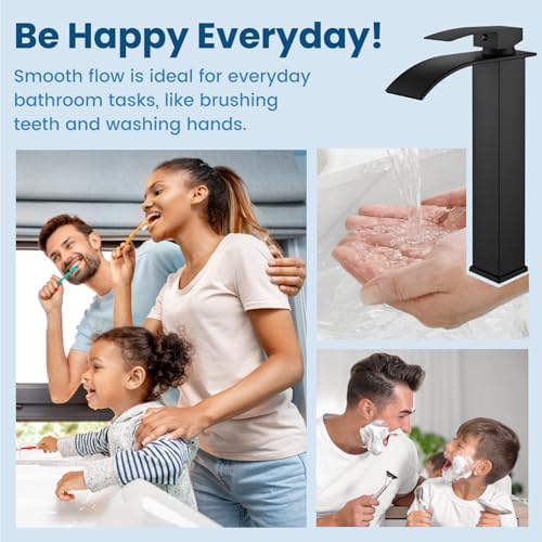 Pure Performance - Airuida Tall Waterfall Faucet Matte Black