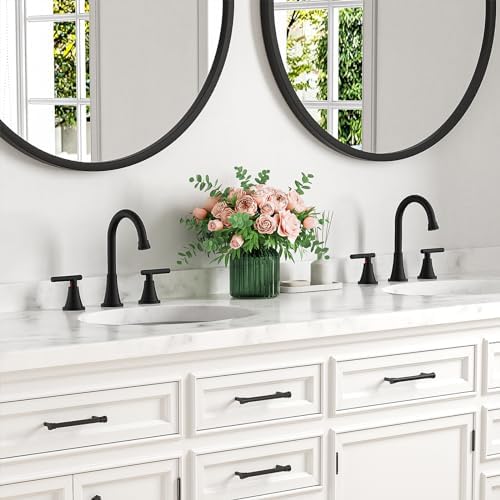 Sturdy 3-Hole Bathroom Faucet with Matte Black Finish for RV Farmhouse