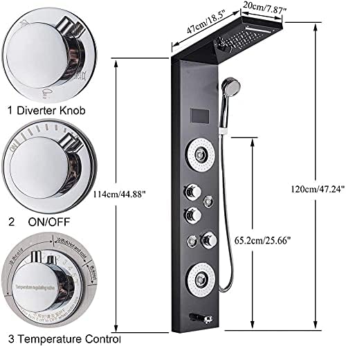 Ergonomic LED Shower Tower Panel