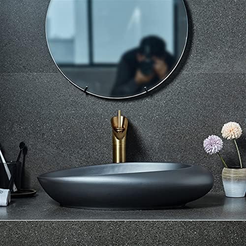 Stylish Oval Ceramic Vessel Sink for Bathroom