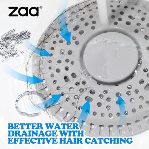 Shower Drain Hair Catcher 2 Pack Premium Silicone Shade Protector Gray