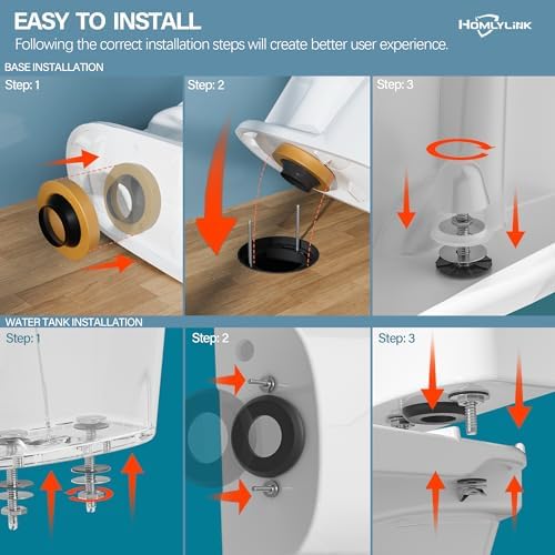 HOMLYLINK 21-Inch Tall Toilet for SeniorsExtra High Comfort Bowl