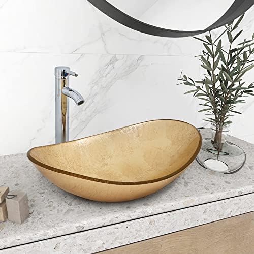 YORLITE Boat Shape Gold Bathroom Sink