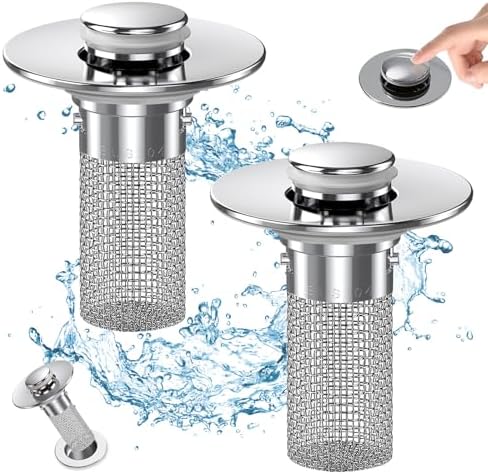 Pro-Guardian bathroom sink drain strainer with removable stainless steel hair catcher
