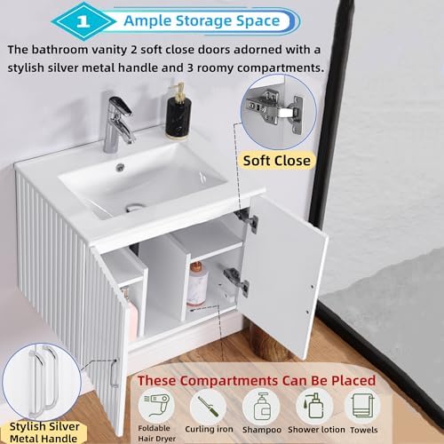 Stylish 24 Floating Vanity White