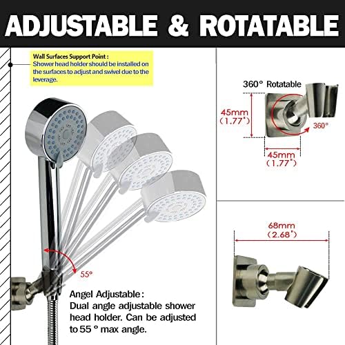 Durable Adjustable Metal Shower Bracket Smooth Fit No Drilling Required