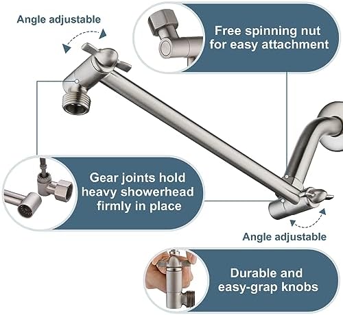 BRIGHT SHOWERS Extendable Brass Shower Arm