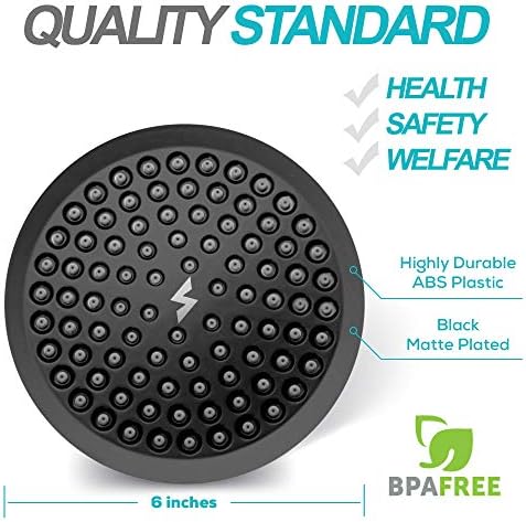 SparkPod High Pressure 6-inch Shower Head in Midnight Black Matte
