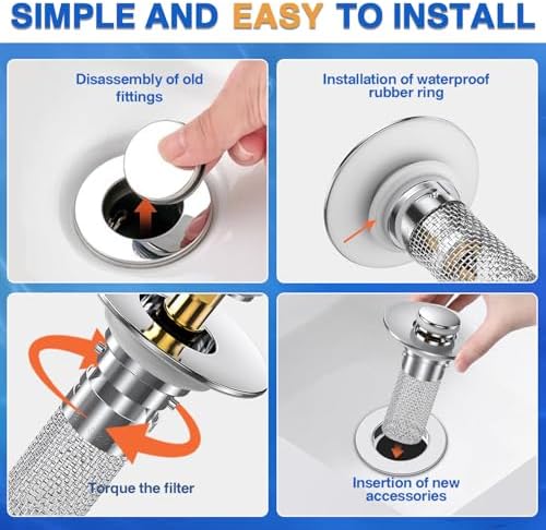 Ergonomic Design Bath Sink Drain Strainer by TopmeiUP