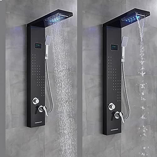 Sprinkling LED Waterfall shower body with massage jets rain-like water effect