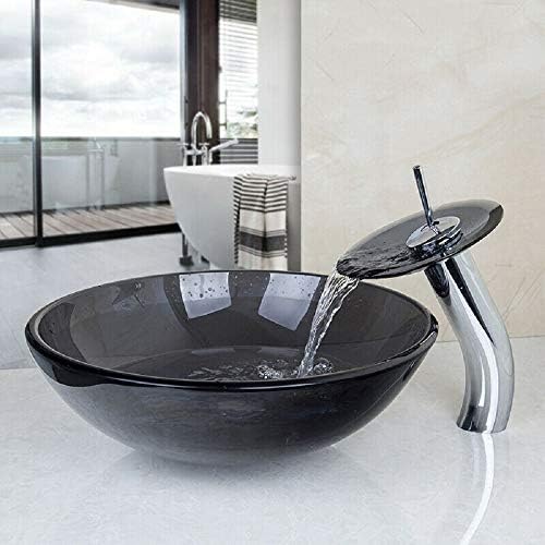 High-Quality Black Bathroom Vessel Sink with Faucet Drain