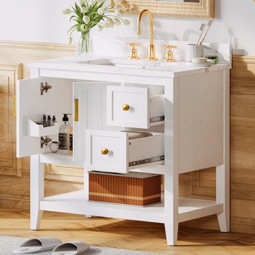 Sturdy 30 Bathroom Vanity with Storage by IRONCK