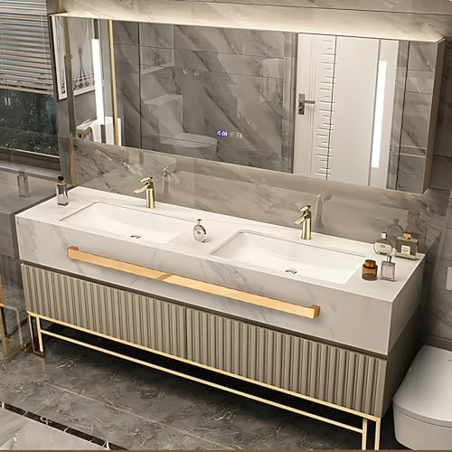 Double Sink Vanity with Smart LED Mirror