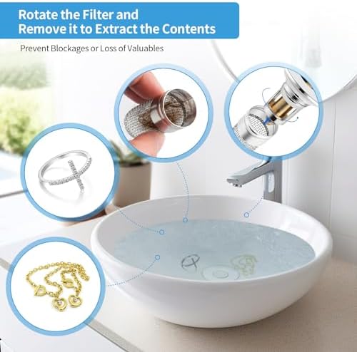 2-Pack Sink Stopper with Hair Strainer for US