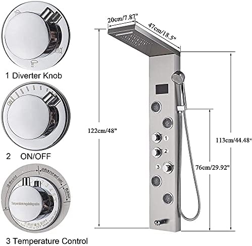 Ergonomic Bathroom Shower System Luxurious Durable Artist-Mode Massage Jets