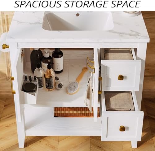 Sturdy 30 Bathroom Vanity with Storage by IRONCK