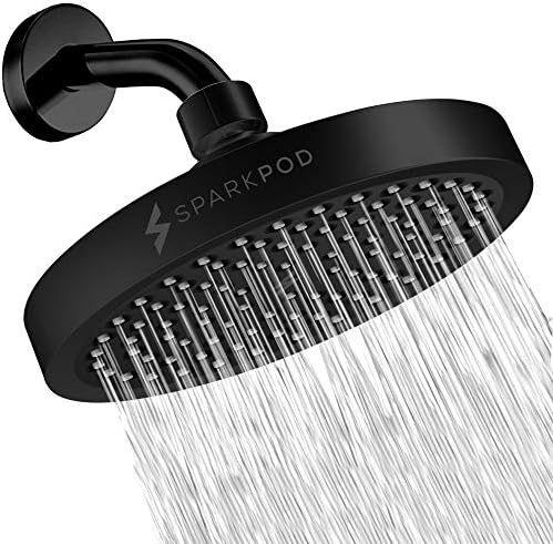 SparkPod High Pressure 6-inch Shower Head in Midnight Black Matte