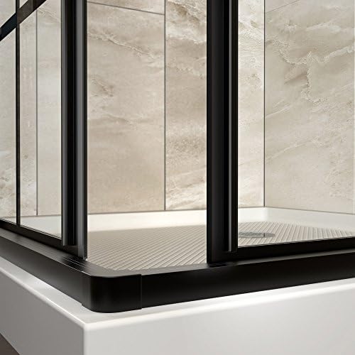 French Corner Walk-In Shower Enclosure Satin Black