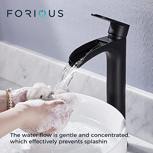 FORIOUS Black Brass Vessel Sink Faucet